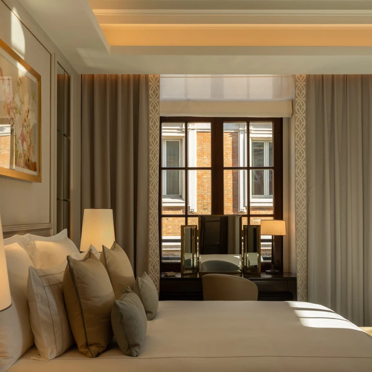 Guest room at Corinthia Rome, a new luxury hotel in Campo Marzio