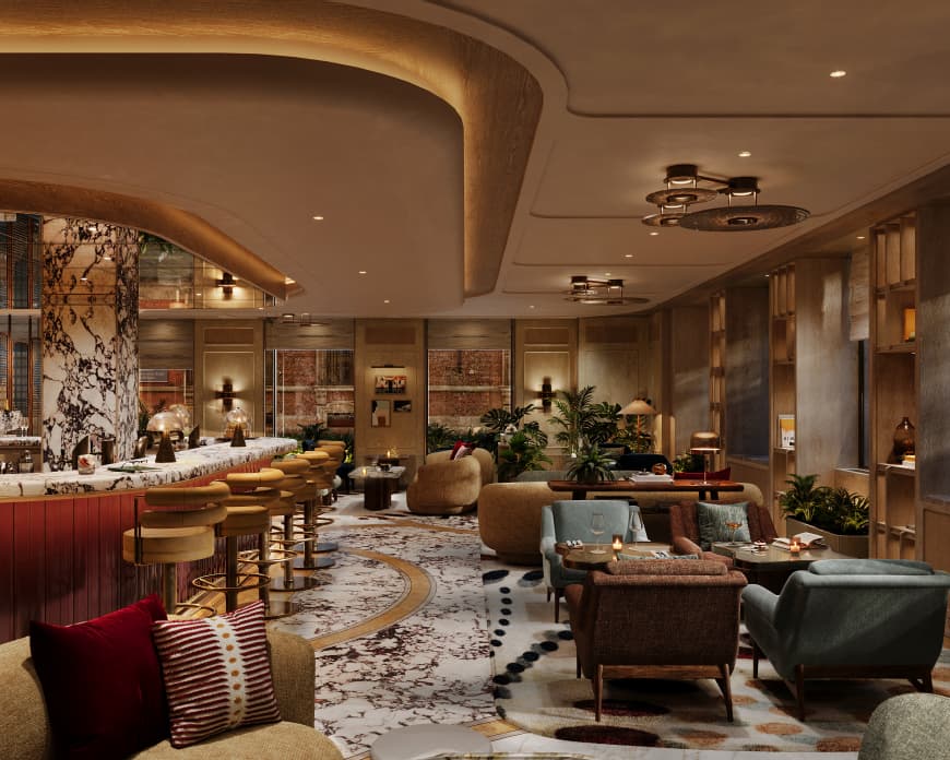 Interior at Six Senses Milan, a 2027 opening in Brera